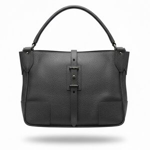 BELSTAFF Nottingham 38 Black Pebbled Leather Double Handle Leather Satchel Bag